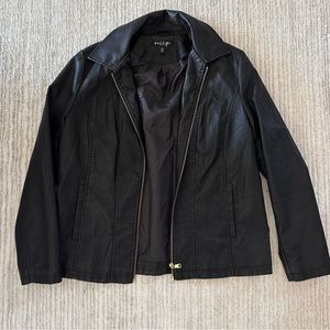 Black faux leather blazer jacket